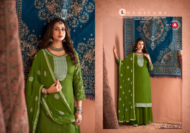 Tulip Vol 9 By Triple Aaa Viscose Muslin Lakhnavi Jacquard Dress Material Suppliers In Mumbai